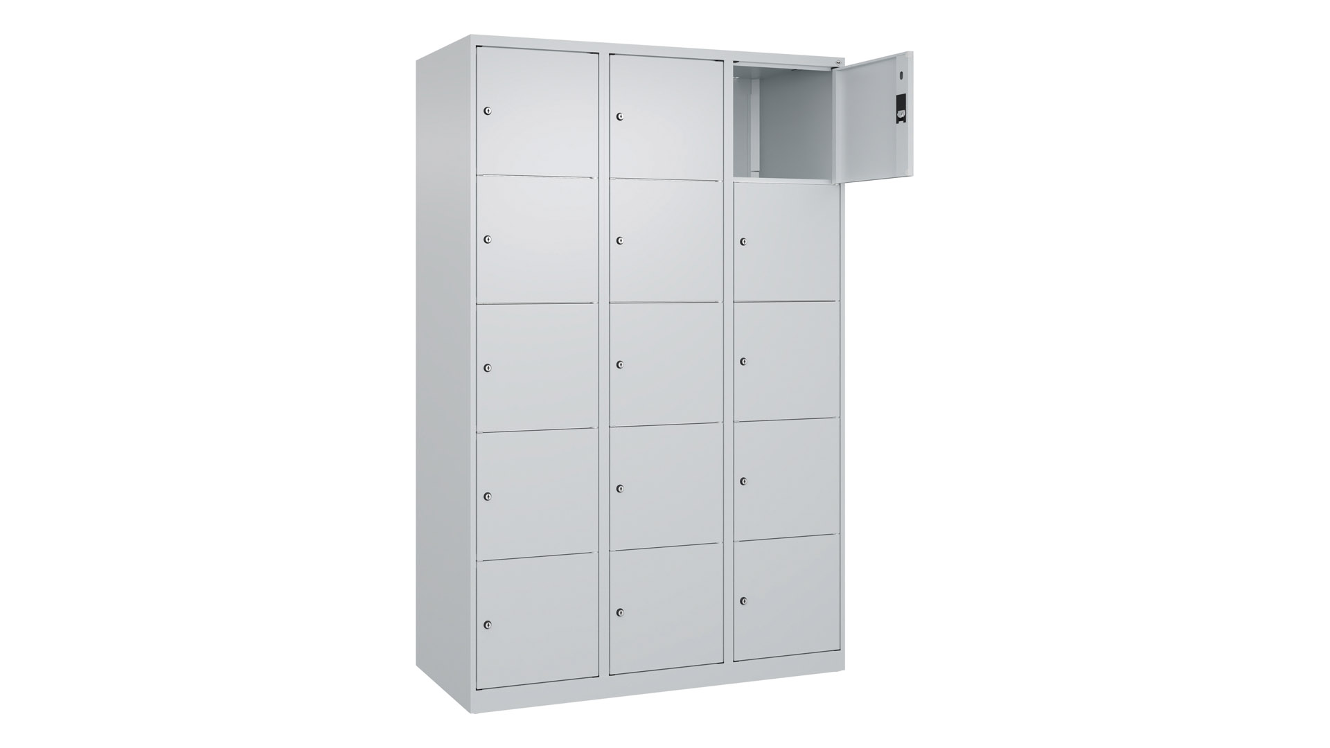 Fächerschrank, Breite 120 cm, Höhe 185 cm, Tiefe 50 cm, 15 Fächer
