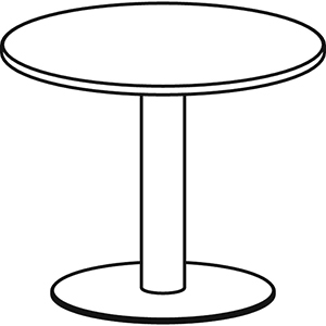 Säulentisch, Durchm.xH 900x720 mm, Rund, Plattenfarbe lichtgrau, Säule silber, Tellerfuß anthrazit