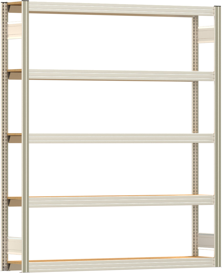 Fachbodenregal BERT - Breite: 169,5 cm - Tiefe: 30 cm - Höhe: 200 cm - 5 Böden - Grundregal
