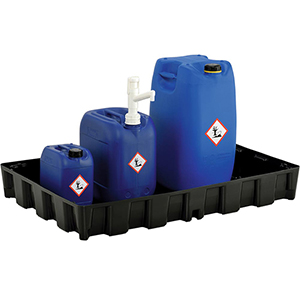 PE-Auffangwanne, BxTxH 1200x800x165 mm, Auffangvol. 120 l, Gewicht 5,2 kg, schwarz