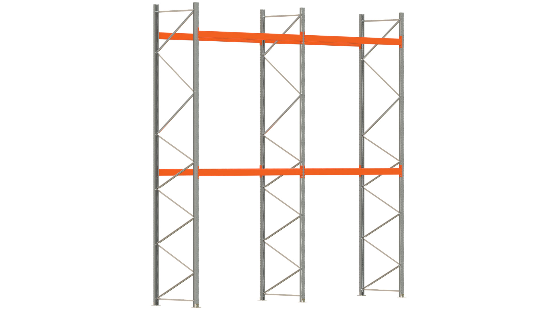 Palettenregal ARTUS - Breite 565,5 cm - Höhe 550 cm - Tiefe 110 cm - Fachlast 3000 kg - 18 Palettenstellplätze