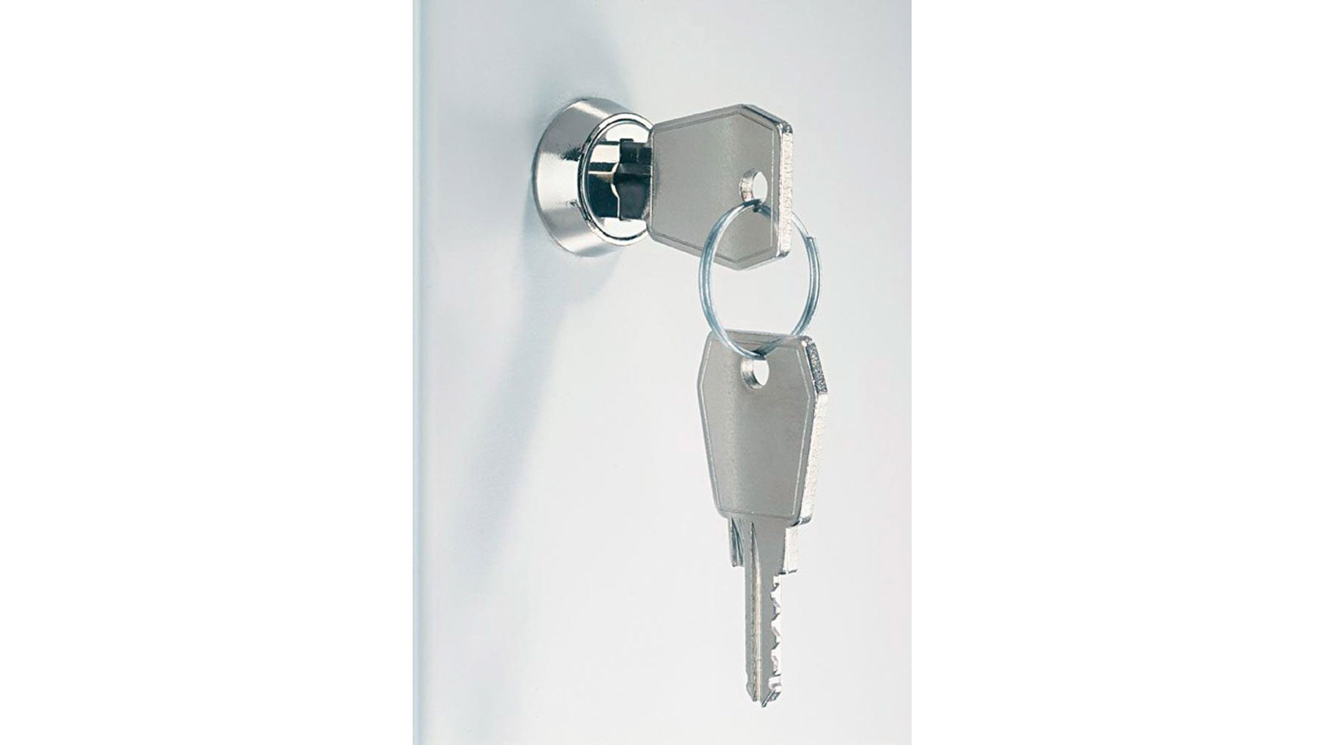 Schulschrank, Spindschrank f. Schulen - mit Sockel - Höhe 1.600 mm - 2 Abteile a 300 mm - Zylinderschloss - himmelblau