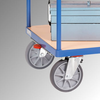 Fetra - Tischwagen - 600 kg - Ladefläche 700 x 1.000 mm - 2 Etagen - Holzböden - Griff waagerecht
