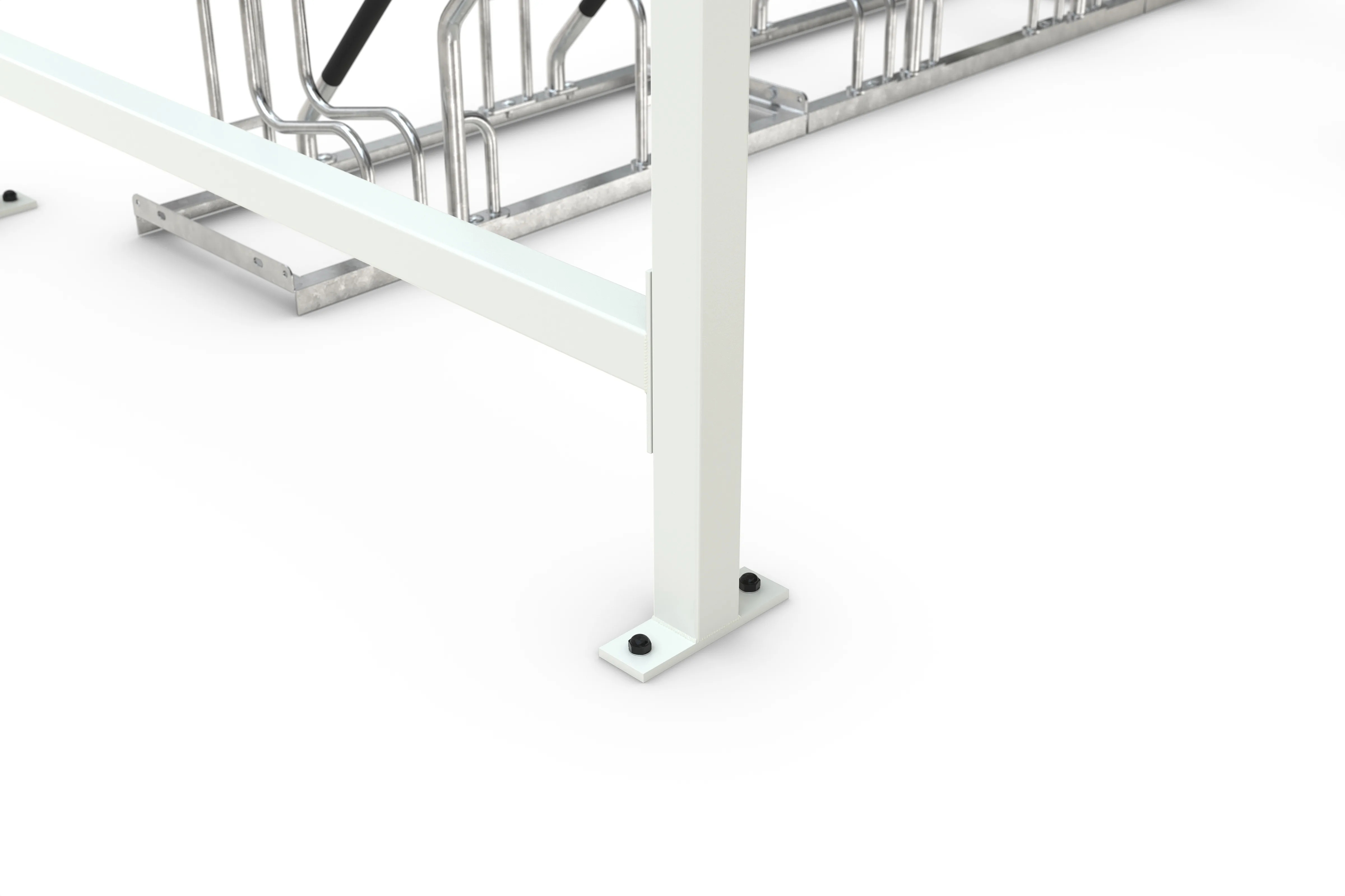 Fahrradunterstand, Überdachung, Modell Leipzig, einseitig, Grundeinheit, Rahmen RAL 9002, Profilblech RAL 9002, BxTxH 2250x2200x2350 mm