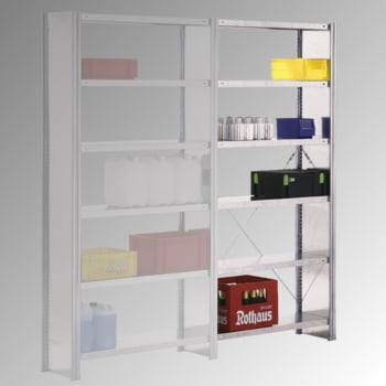 Fachbodenregal BERT - Breite: 128,5 cm - Tiefe: 40 cm - Höhe: 300 cm - 7 Böden - Grundregal