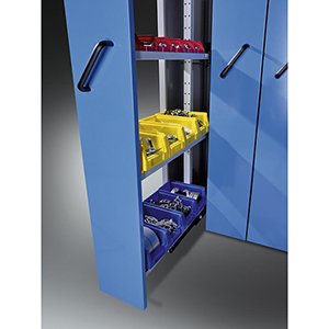 Auszugschrank, 3 Auszüge mit Böden, BxTxH 1000x695x1950 mm, Traglast je Auszug 200 kg,RAL 7035/5012