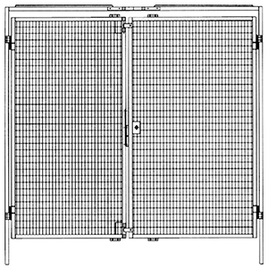 Doppel-Flügeltür für Maschinenschutzgitter,abschließbar, BxH 2500x2000 mm, RAL 1018 zinkgelb