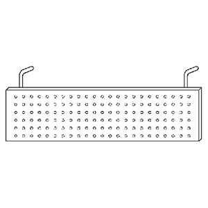 Sichtblende, BxH 1600x350 mm, für 1600 mm breite Schreibtische, aus gelochtem Metall, silber
