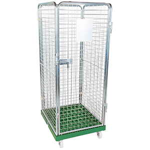 Rollbox mit Drahtgitterwänden