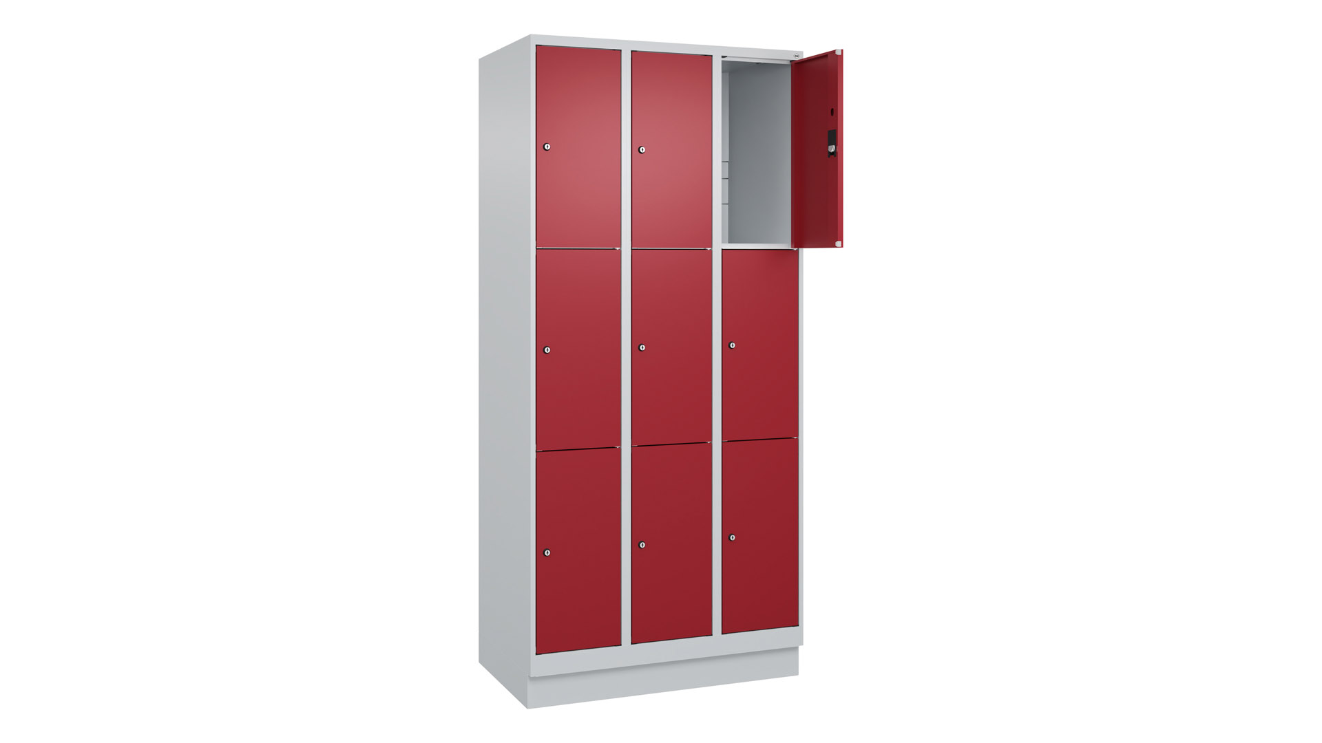 Fächerschrank, Breite 90 cm, Höhe 195 cm, Tiefe 50 cm, 9 Fächer