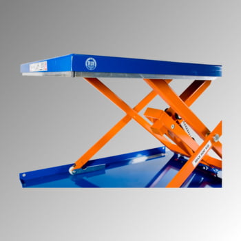 Flachform Hubtisch - Traglast 600 kg - geschlossen - Fußschalter - 900 x 1.500 mm (BxT) - elektrohydraulisch