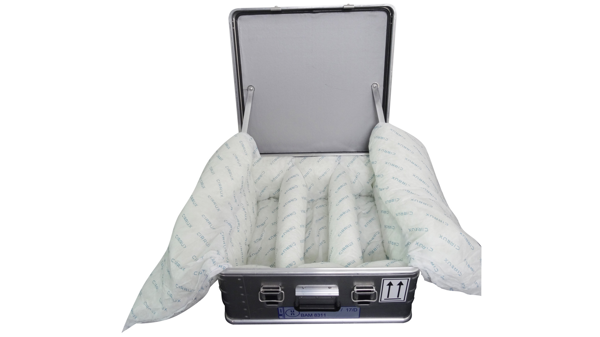 Alu Kiste, Lagerbox, Aluminium-Transportbox für Akkus,BxTxH 600x600x250 mm, Gewicht 11,5 kg