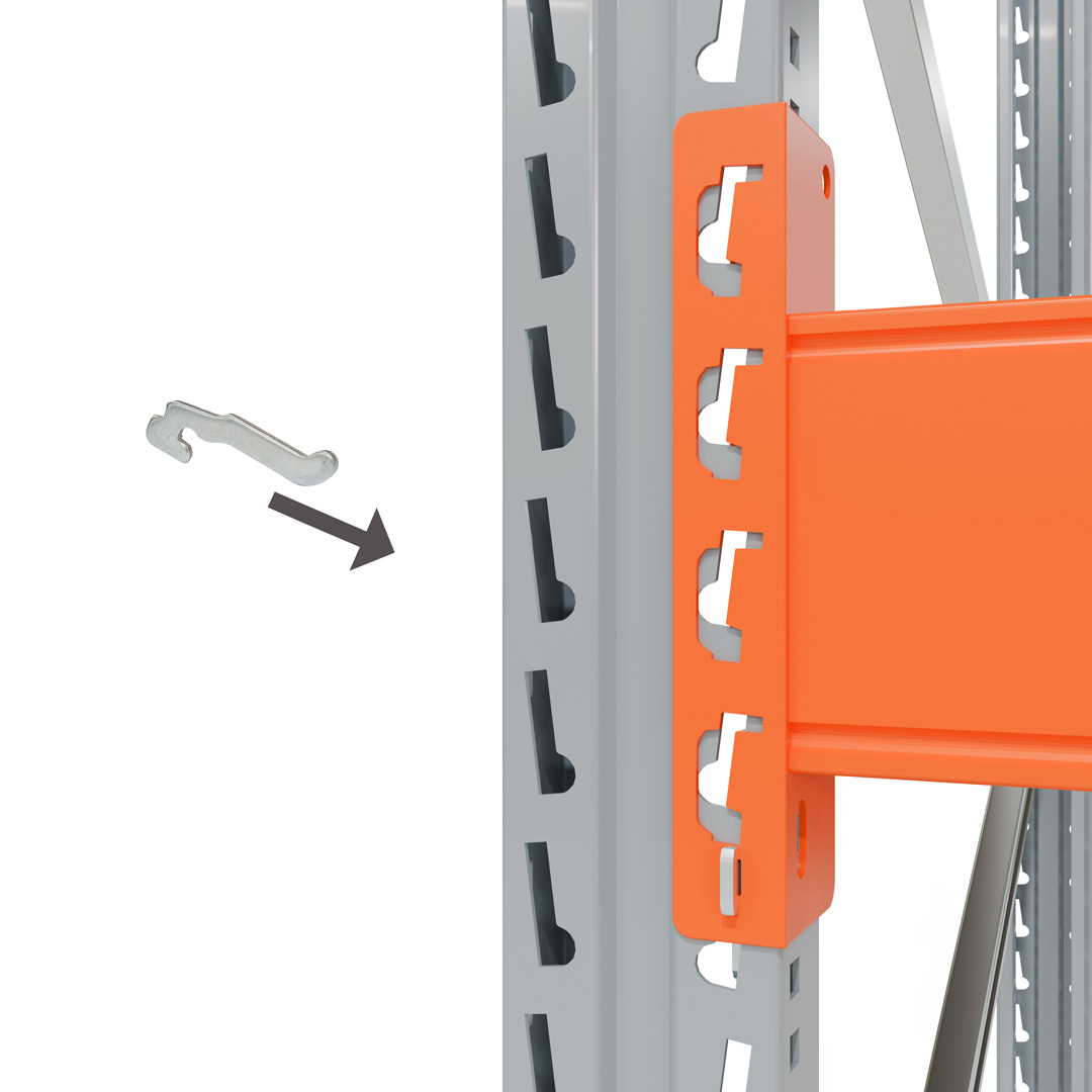 Palettenregal ARTUS - Anbaufeld - Breite 198,5 cm - Höhe 250 cm - Tiefe 110 cm - 2 Träger Ebenen