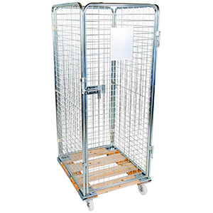 Rollbox mit Drahtgitterwänden