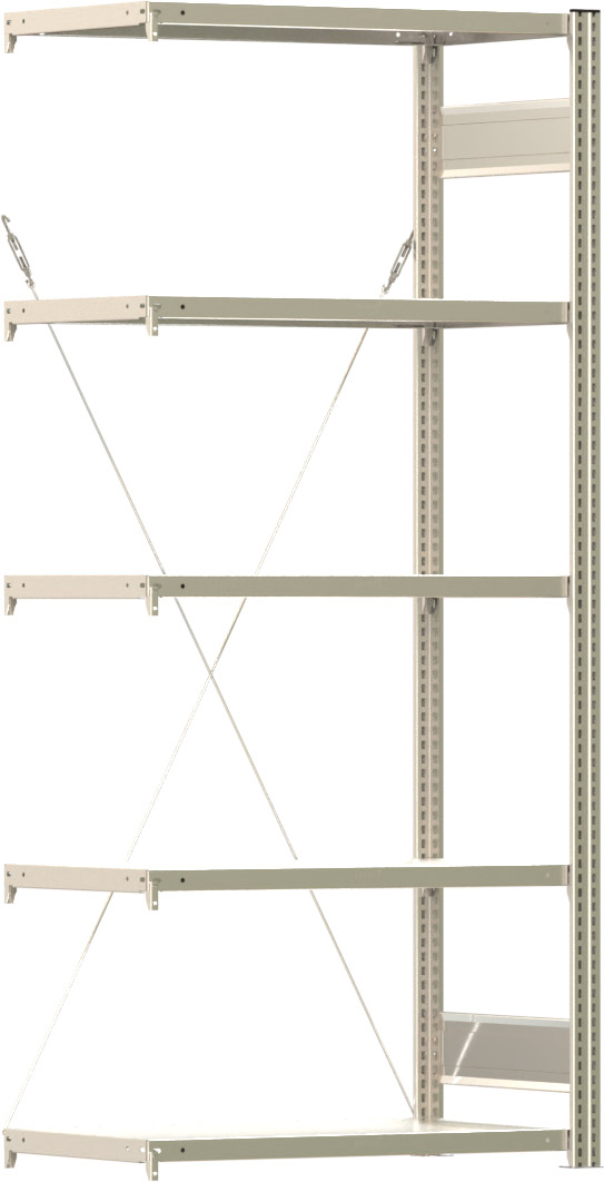 Fachbodenregal BERT - Breite: 87,5 cm - Tiefe: 50 cm - Höhe: 200 cm - 5 Böden - Anbauregal