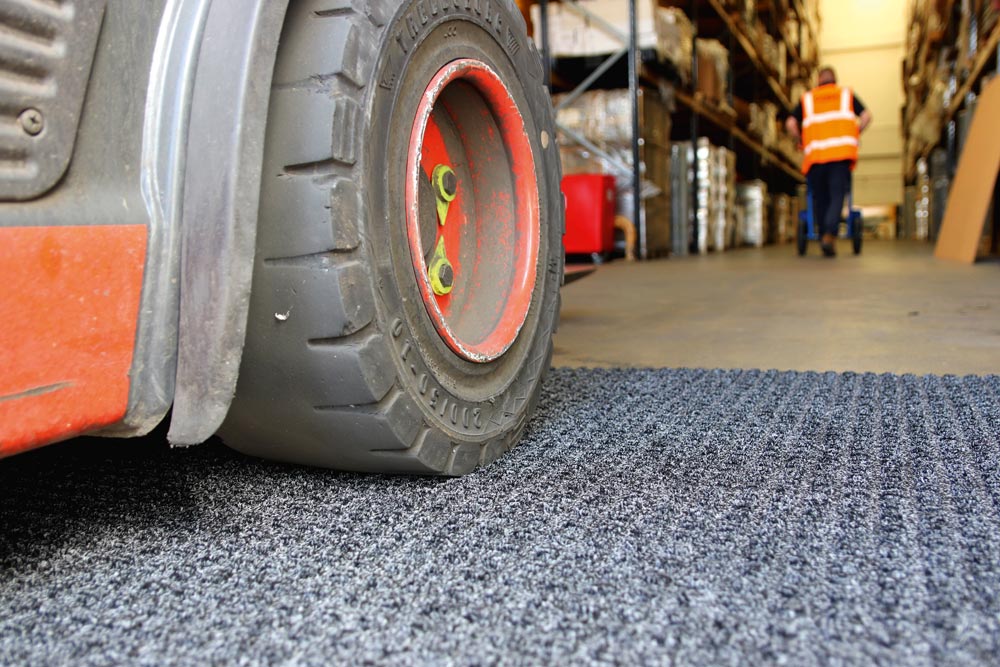 Schmutzfangmatte für Gabelstapler, BxT 1150x1800 mm, grau