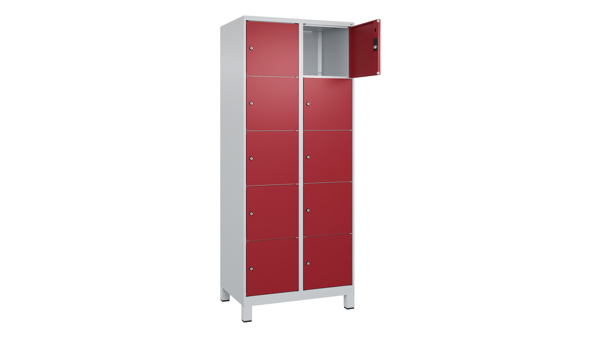 Fächerschrank, Breite 80 cm, Höhe 195 cm, Tiefe 50 cm, 10 Fächer