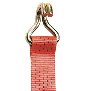 Zweiteiliger Zurrgurt, mit Spitzhaken, 5000 daN zul. Zugkraft in der Umreifung, Gurtbreite 50 mm, Länge 6 m, Farbe rot, 5 Streifen, VE 2 Stück