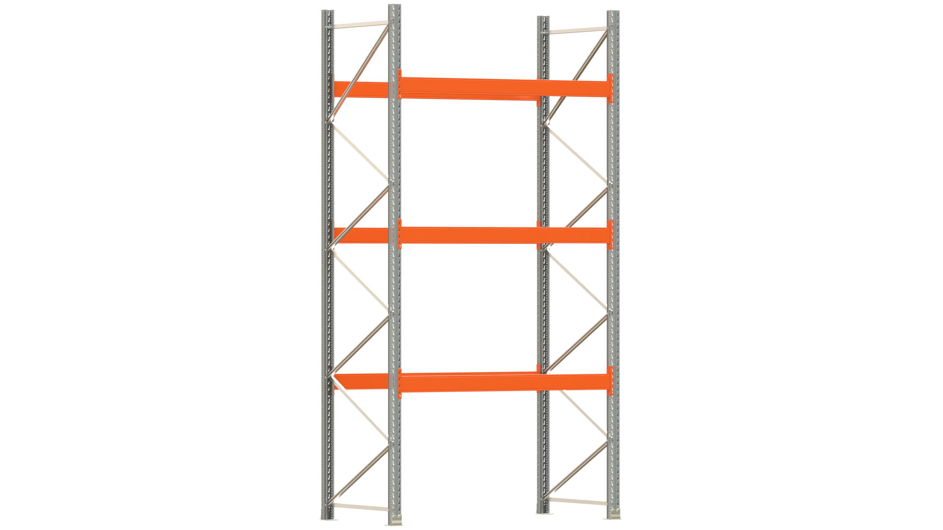Palettenregal ARTUS - Breite 207 cm - Höhe 400 cm - Tiefe 110 cm - Fachlast 3000 kg - 8 Palettenstellplätze