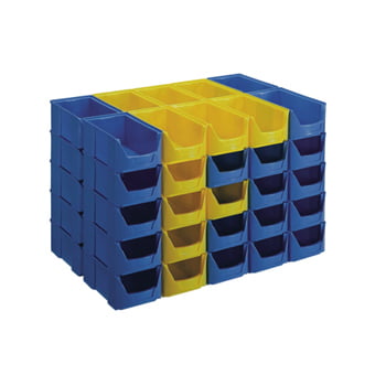 Sichtlagerkästen - PE - 145x210x360 mm - 12 Stück - Lebensmittelecht - Farbe gelb