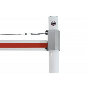 Starre Höhenbegrenzung für Parkplätze und Einfahrten, zum Aufdübeln, mit Reflexstreifen, maximale Durchfahrtshöhe 3.800 mm, Sperrbreite 10.000 mm