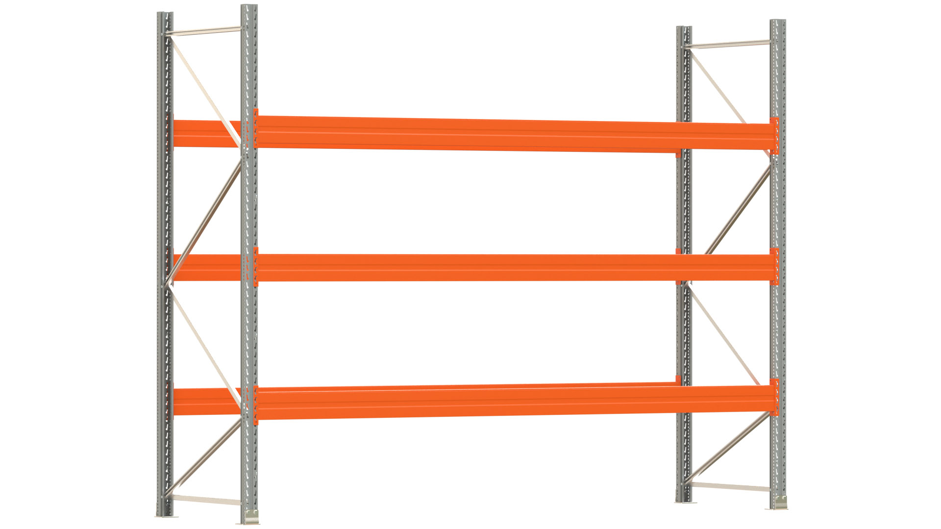 Palettenregal ARTUS - Breite 377 cm - Höhe 300 cm - Tiefe 110 cm - Fachlast 3000 kg - 16 Palettenstellplätze