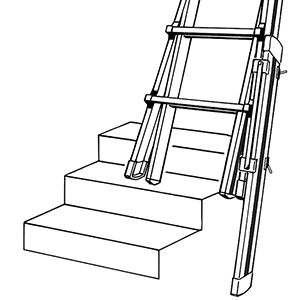 Fußverlängerung für Teleskopleitern, Verstellbereich 450 mm, inkl. Befestigungsmaterial