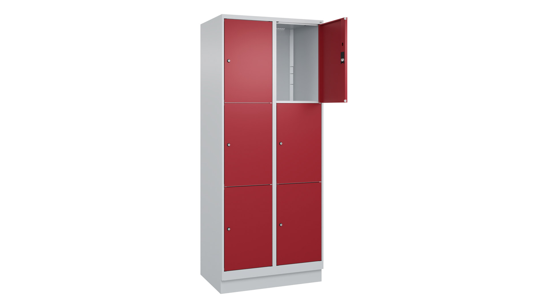 Fächerschrank, Breite 80 cm, Höhe 195 cm, Tiefe 50 cm, 6 Fächer