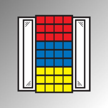 Magazinschrank - Flügeltürenschrank mit Sichtfenster - 8 Fachböden - bestückt mit 36 Sichtlagerkästen - 1950 x 950 x 420 mm (HxBxT) - brillantblau