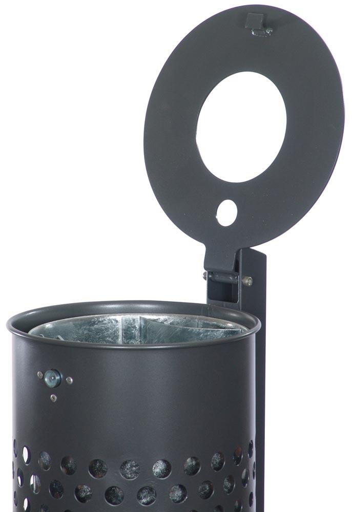 Rund-Abfallbehälter mit Deckelscheibe