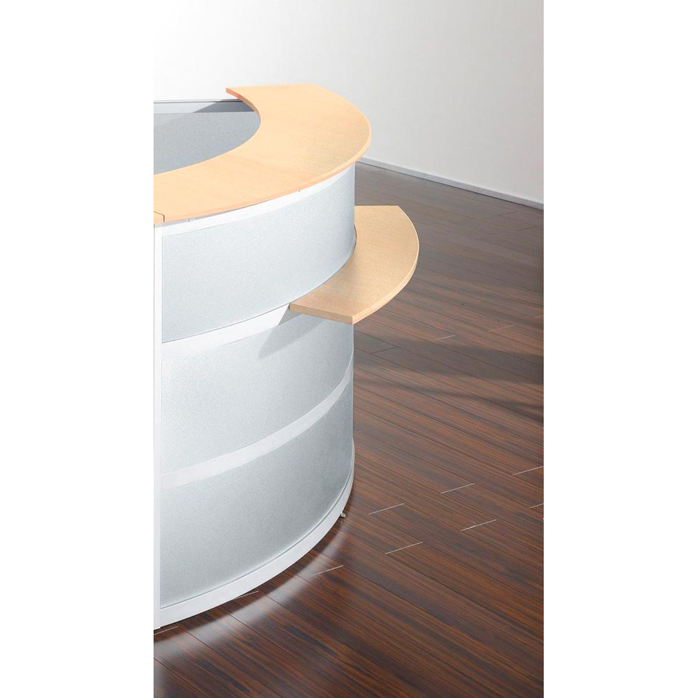 Grundtheke rund, Edelstahlfinish,  Platte anthrazit, BxTxH 2200x850x1100mm