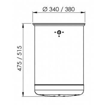 Rund-Abfallbehälter mit Deckelscheibe - 35 l - kobaltblau