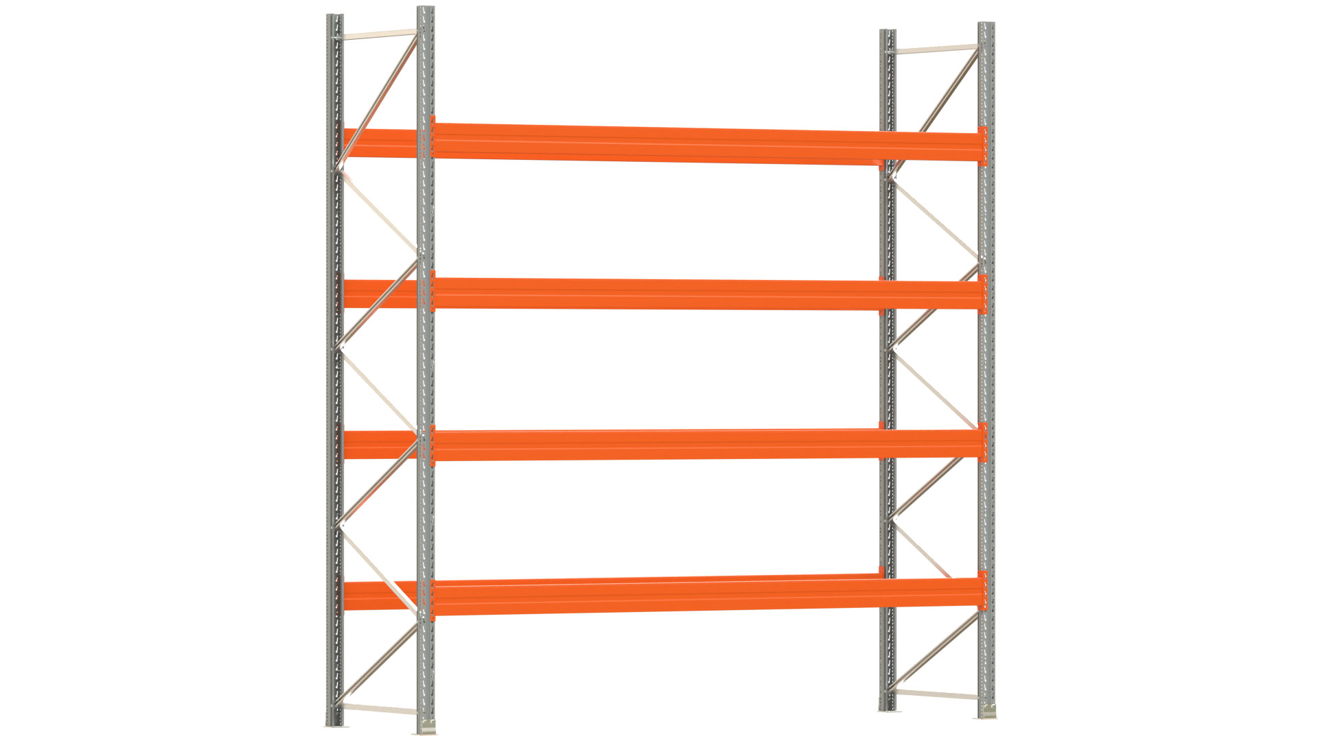 Palettenregal ARTUS - Breite 377 cm - Höhe 400 cm - Tiefe 110 cm - Fachlast 2400 kg - 20 Palettenstellplätze