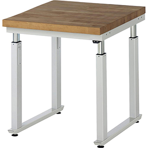 Elektrisch höhenverstellbarer Arbeitstisch, Breite 75 cm, Tiefe 90 cm, Höhe 114 cm,  Schublade(n), Platte: Buche-Riegel