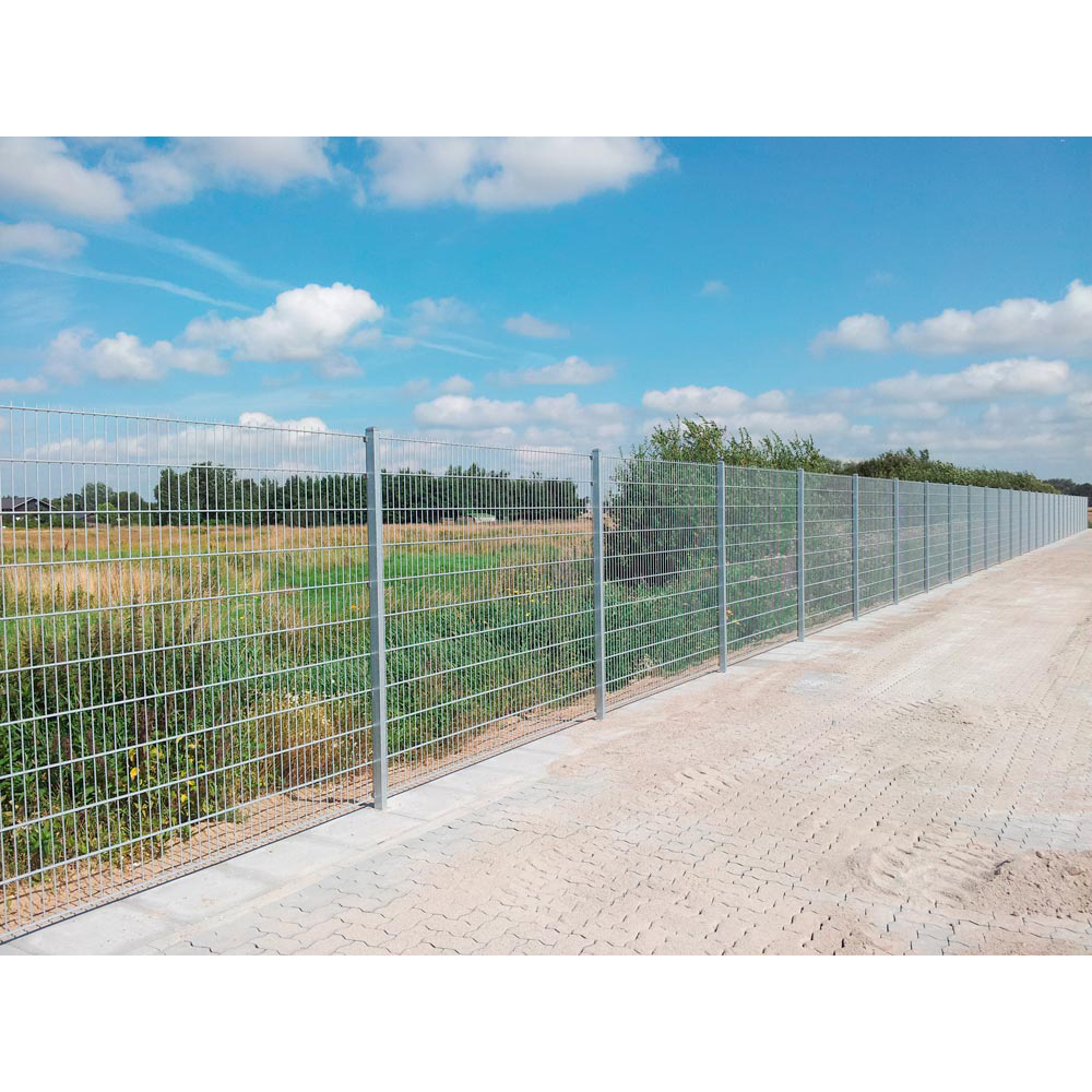 Doppelstabmattenzaun, Doppelstab-Stahlmattenzaunelement, waagerechte Stäbe 8 mm doppelt, senkrechte Stäbe 6 mm, Matten-LxH 2510x1030 mm, kunststoffbeschichtet RAL 6005