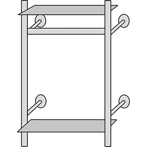 Wandgarderobe, Edelstahl-Wandgarderobensystem