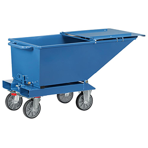 Klappbarer Deckel, 2-seitig zu öffnen, für Muldenkipper BxTxH 1359x713x780 mm, RAL 5007 brillantblau