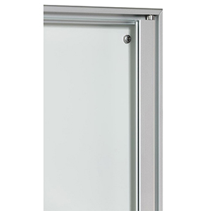 Schaukasten, BxTxH 500x27x700 mm, 4xDIN A4, Aluprofile gelb, ESG-Glas, Rückwand weiß, magneth.