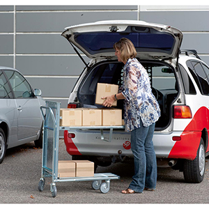 Einkaufswagen verzinkt, 2 Gitterböden, oberer Boden federnd gelagert, BxTxH 960x525x1030 mm, Traglast 300 kg