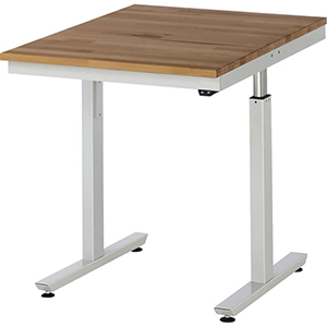 Elektrisch höhenverstellbarer Arbeitstisch, Breite 75 cm, Tiefe 100 cm, Höhe 112 cm,  Schublade(n), Platte: Buche-Riegel