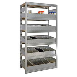 Kleinteileregal mit Schüttensets