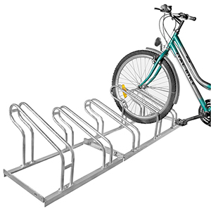 Fahrradständer, Stahl verzinkt, einseitig, 5er-Stand, Radabst. 350 mm, Gesamtl. 1750 mm