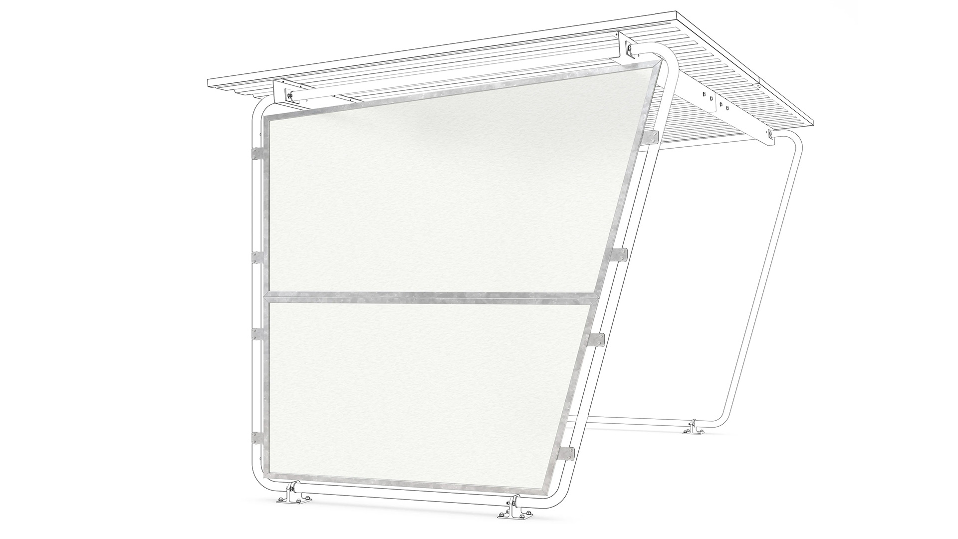 Seitenwand zu Grundeinheit Überdachung, Fahrradunterstand Modell Siegen