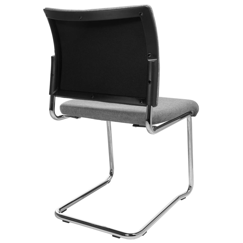 Schwingstuhl, Freischwinger, Sitz-BxTxH 480x450x450 mm, Gesamthöhe 850 mm, Gestell verchromt, Sitz- + Rückenpolster hellgrau, VE 2 Stück