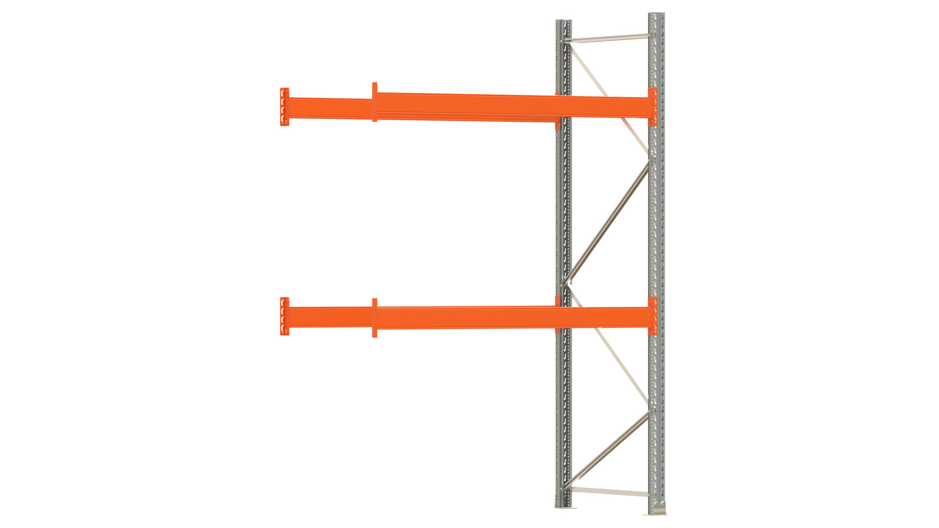 Palettenregal ARTUS - Anbaufeld - Breite 198,5 cm - Höhe 300 cm - Tiefe 110 cm - 2 Träger Ebenen
