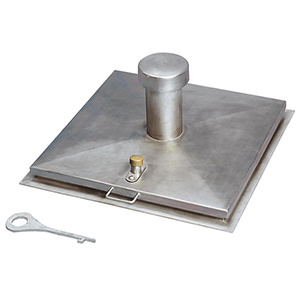 Stahl-Schachtabdeckung, verzinkt, mit frei wählbarer Oberfläche, lichtes Schachtmaß BxT 800x800 mm, Außenmaß BxT 920x920 mm