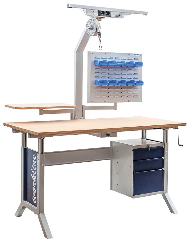 Arbeitsplatzsystem, Breite 150 cm, Tiefe 75 cm, Höhe 110 cm,  Schublade(n), Platte: Multiplex