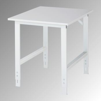 Arbeitstisch - Melaminharz Arbeitsplatte - Tragkraft 500 kg - Höhe 760-1.080 mm - 750 x 800 mm (BxT) - lichtgrau