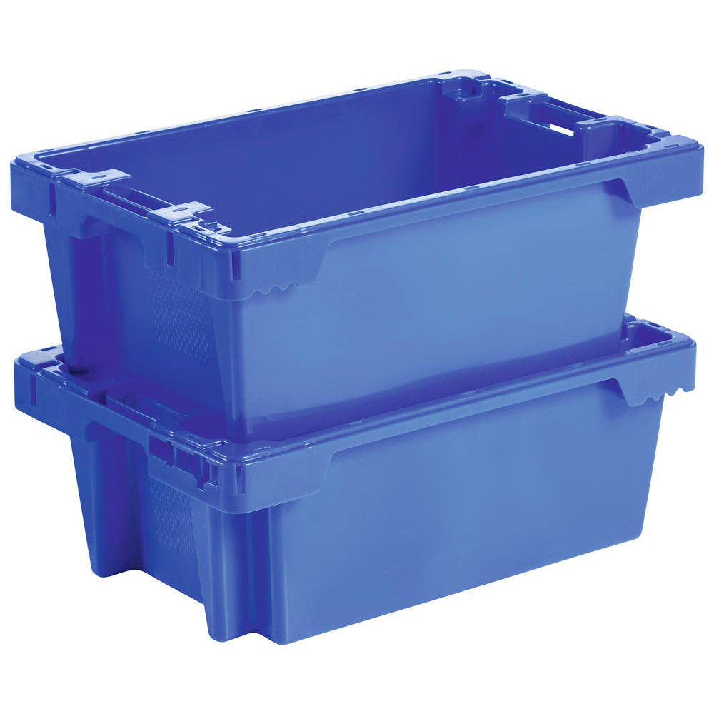 Drehstapelbehälter, o. Bodenlochung,  BxTxH 600x400x225 mm, blau, VE 2 Stück