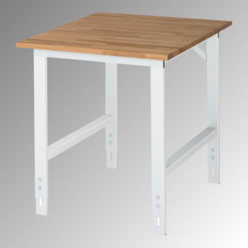 Arbeitstisch - Arbeitsplatte Buche - Tragkraft 500 kg - Höhe 760-1.080 mm - 750 x 800 mm (BxT) - lichtgrau